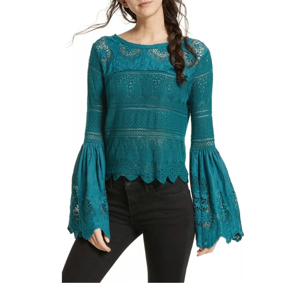 Free People Tops - 34. Free People ~Once upon a Time Bell Sleeve Top Size M